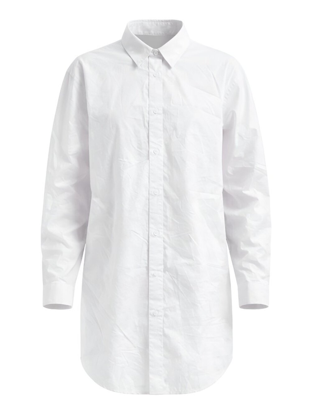 ASMAX HaoDuoYi Women's Casual Long Sleeve Shirt Dress White Size Large
